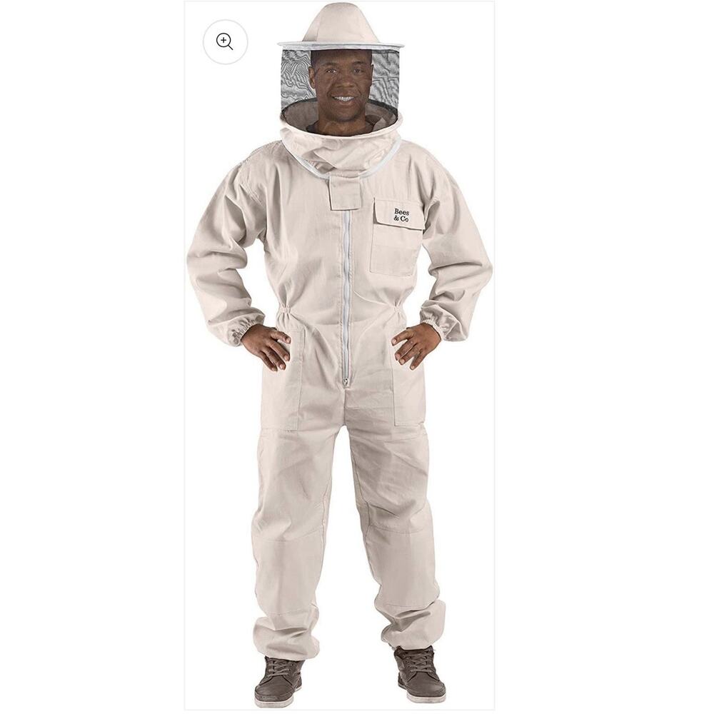 Bees & Co U73 Natural Cotton Beekeeper Suit with Round Veil UNISEX XXL NWOT